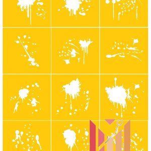 High Heat Duracoat Vinyl Stencil 10" x 12" - Blood Splatter styling